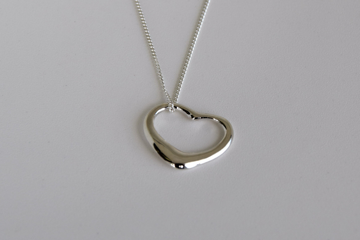 Sterling Silver Bold Open Heart Necklace