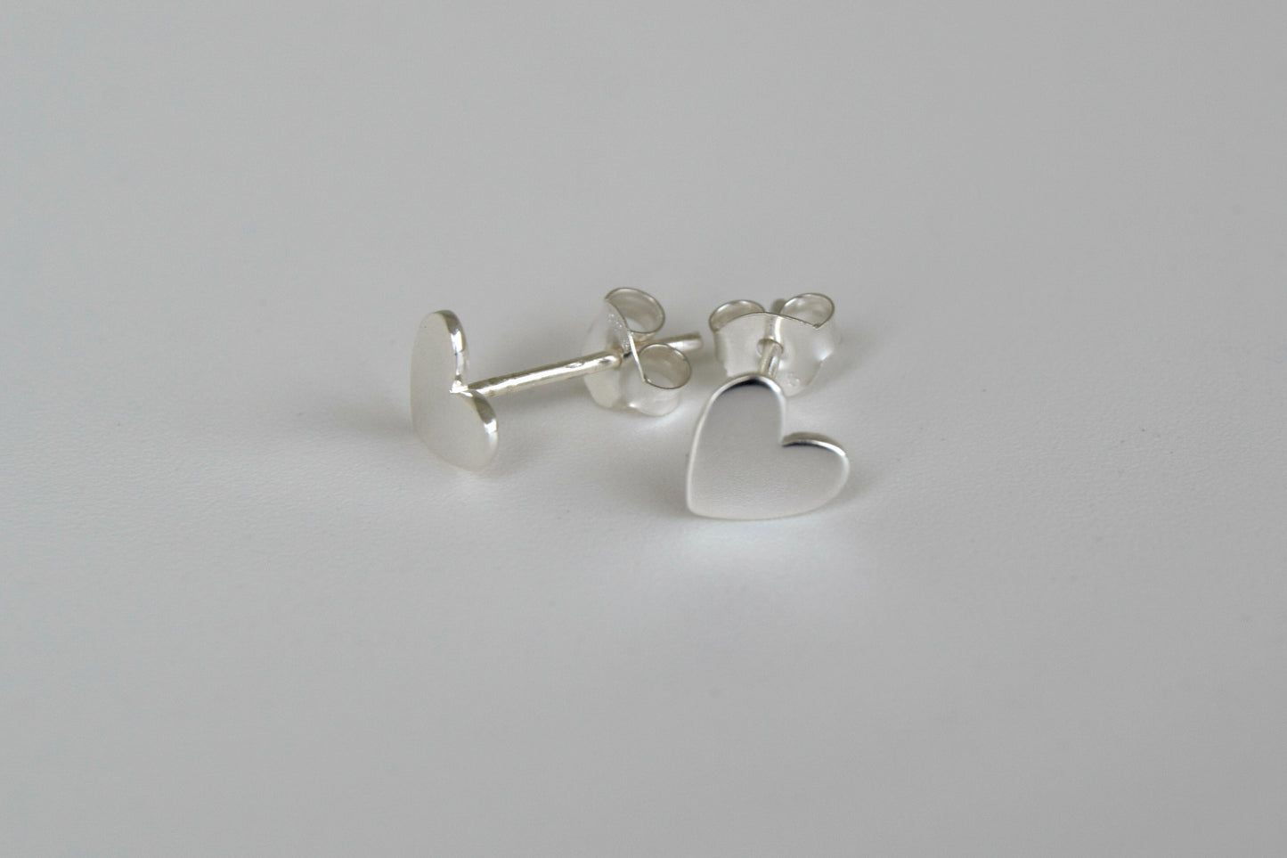 Sterling Silver Solid Heart Stud Earrings