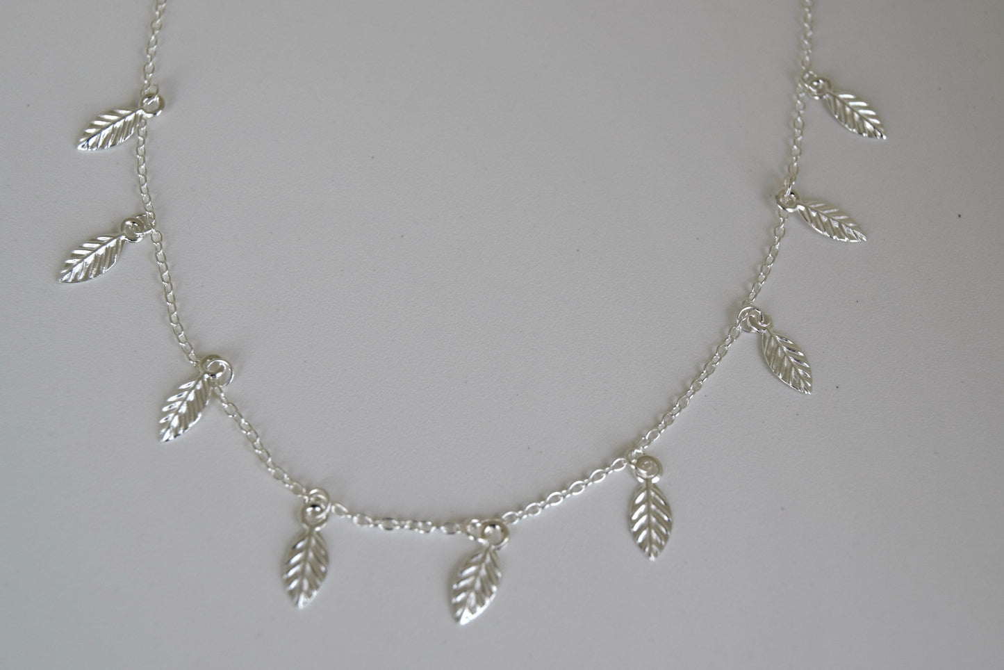 Sterling Silver Multi Leaf Necklace