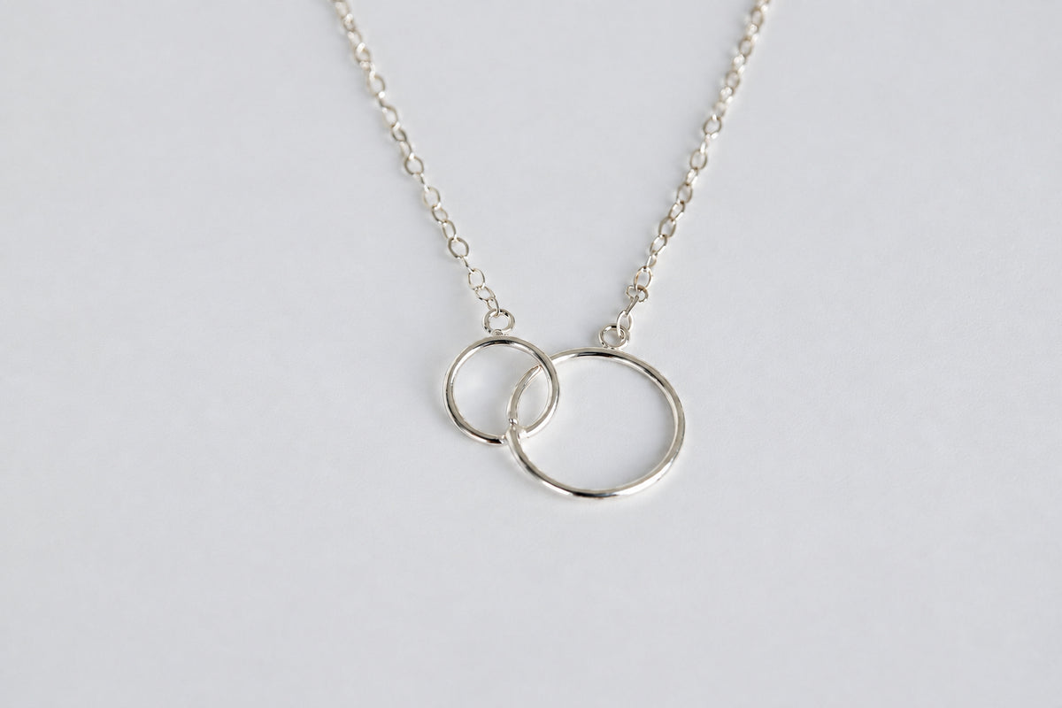 Sterling Silver Double Circle Necklace