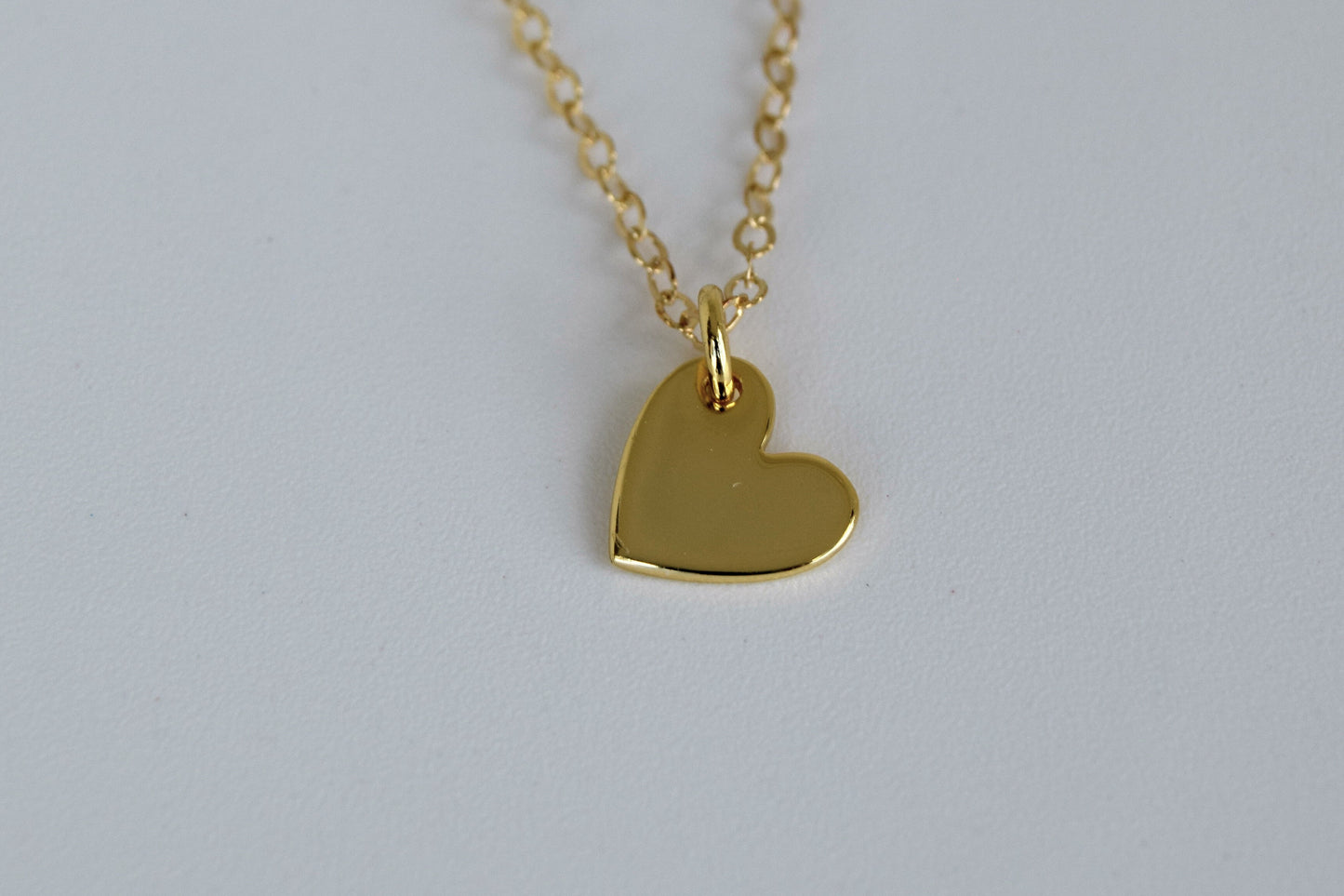Gold Plated Solid Heart Necklace
