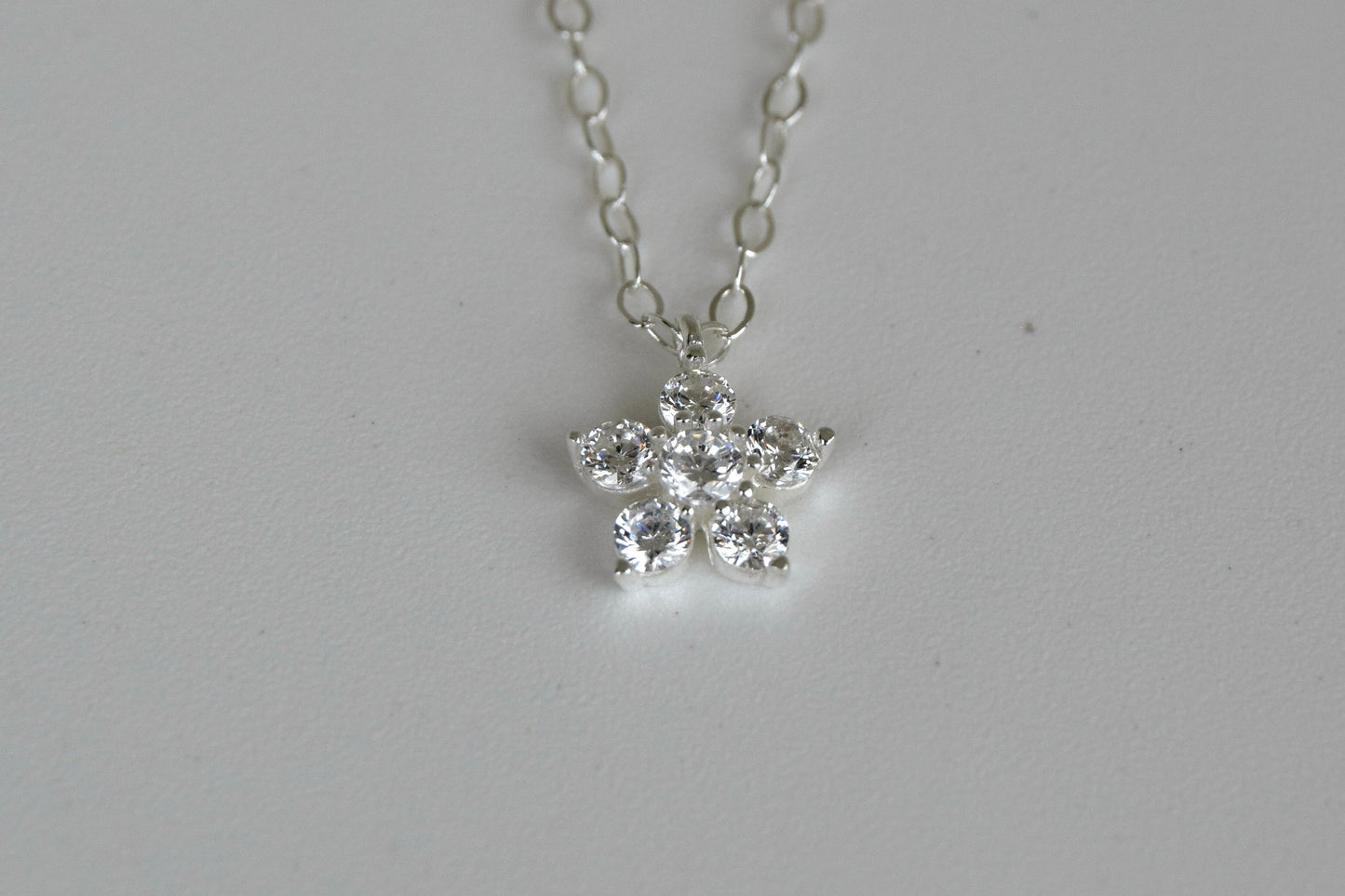 Sterling Silver Jasmine CZ Necklace