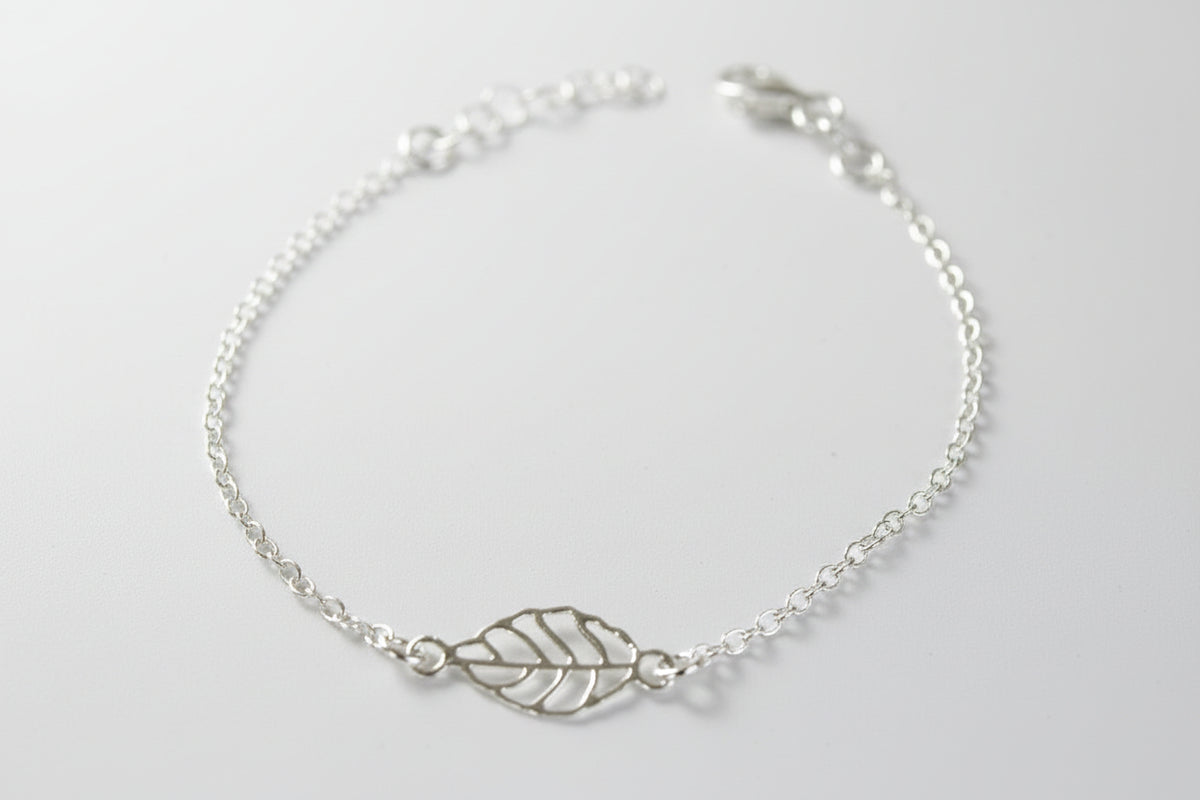 Sterling Silver Leaf Bracelet