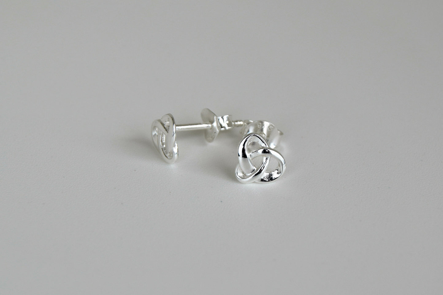 Sterling Silver Twisted Oval Stud Earrings