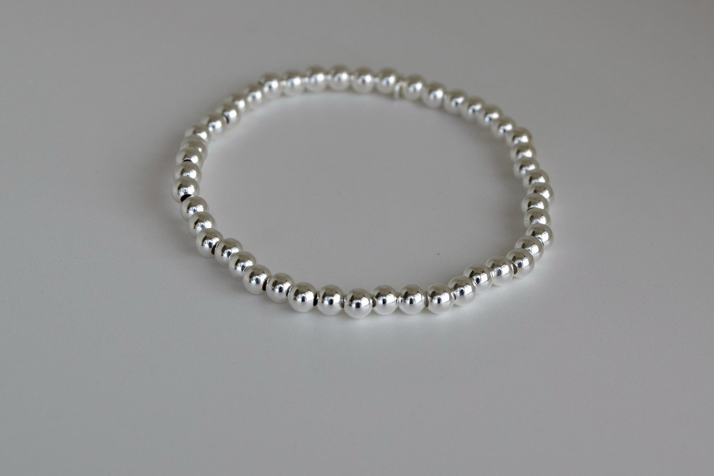Sterling Silver Beaded Stretched Bracelet