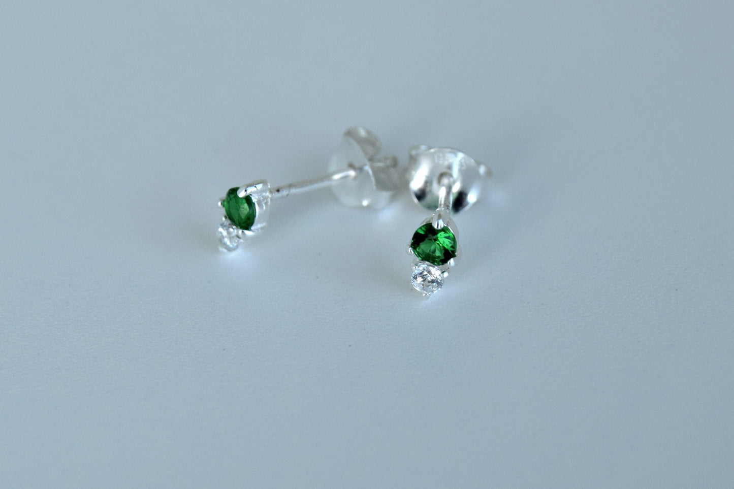 Green CZ Stud Earrings