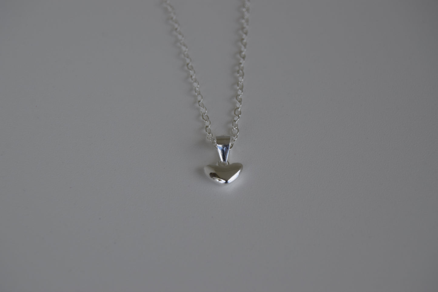 Sterling Silver Puffy Heart Necklace