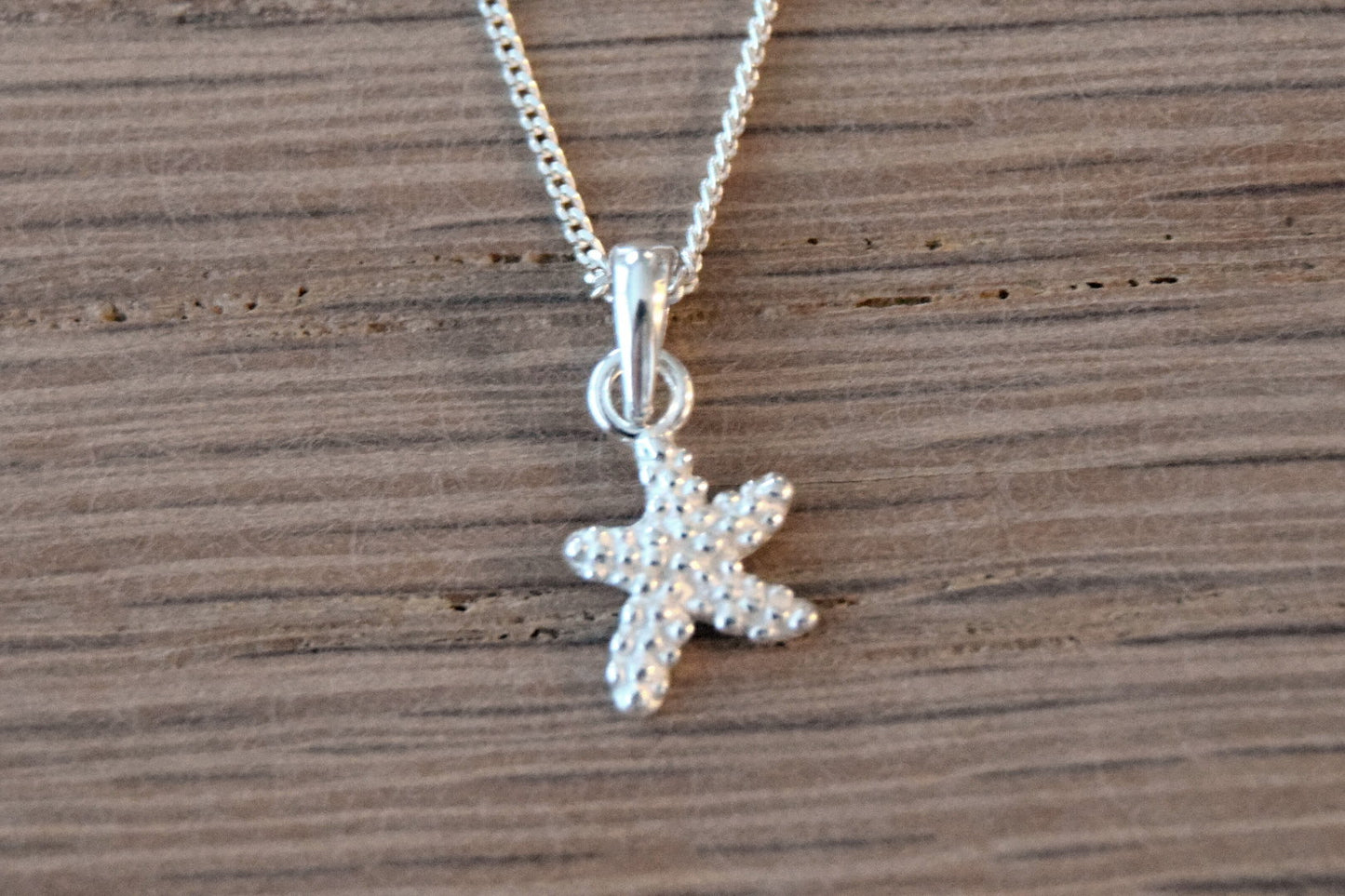 Small Textured Starfish Necklace