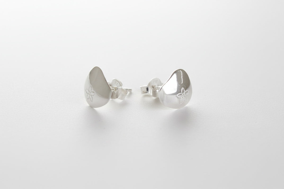 Sterling Silver Pansy Stud Earrings