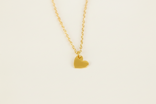 Gold Plated Solid Heart Necklace