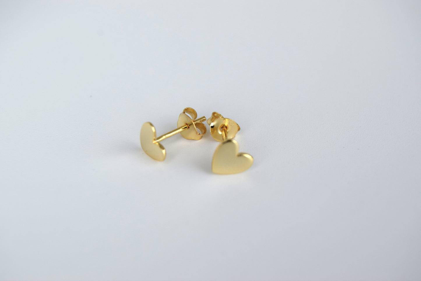 Gold-Plated Solid Heart Stud Earrings
