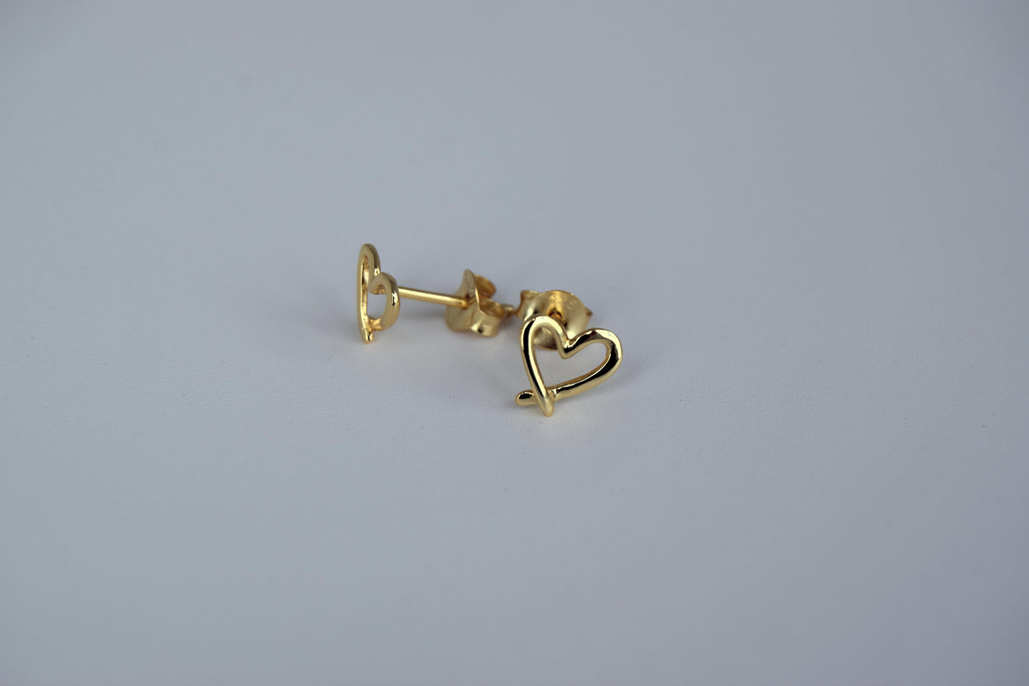 Gold-Plated Open Heart Stud Earrings