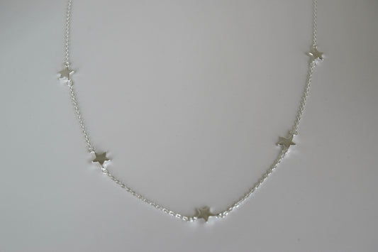Sterling Silver Multi Star Necklace