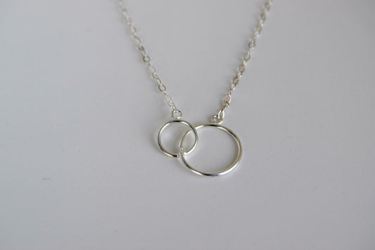 Sterling Silver Double Circle Necklace