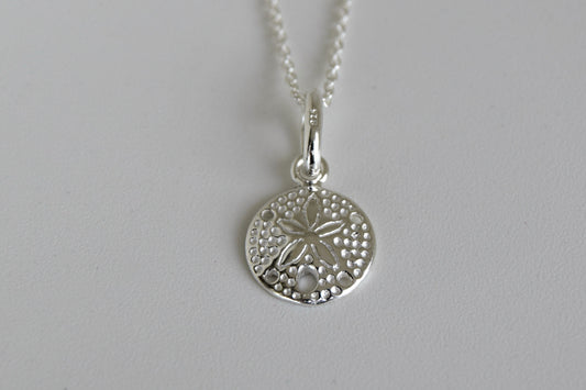 Sterling Silver Pansy Shell Disc Necklace