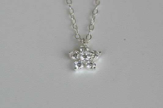 Sterling Silver Jasmine CZ Necklace