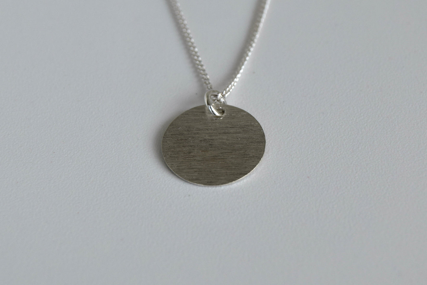 Sterling Silver Brushed Disc Necklace
