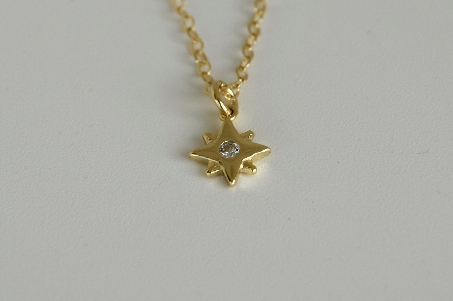 Gold Plated Star With CZ  Necklace