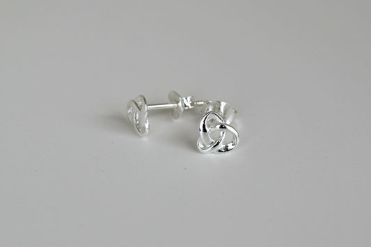 Sterling Silver Twisted Oval Stud Earrings