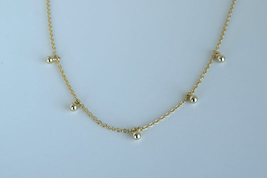 Gold Plated Multi Balls Necklace