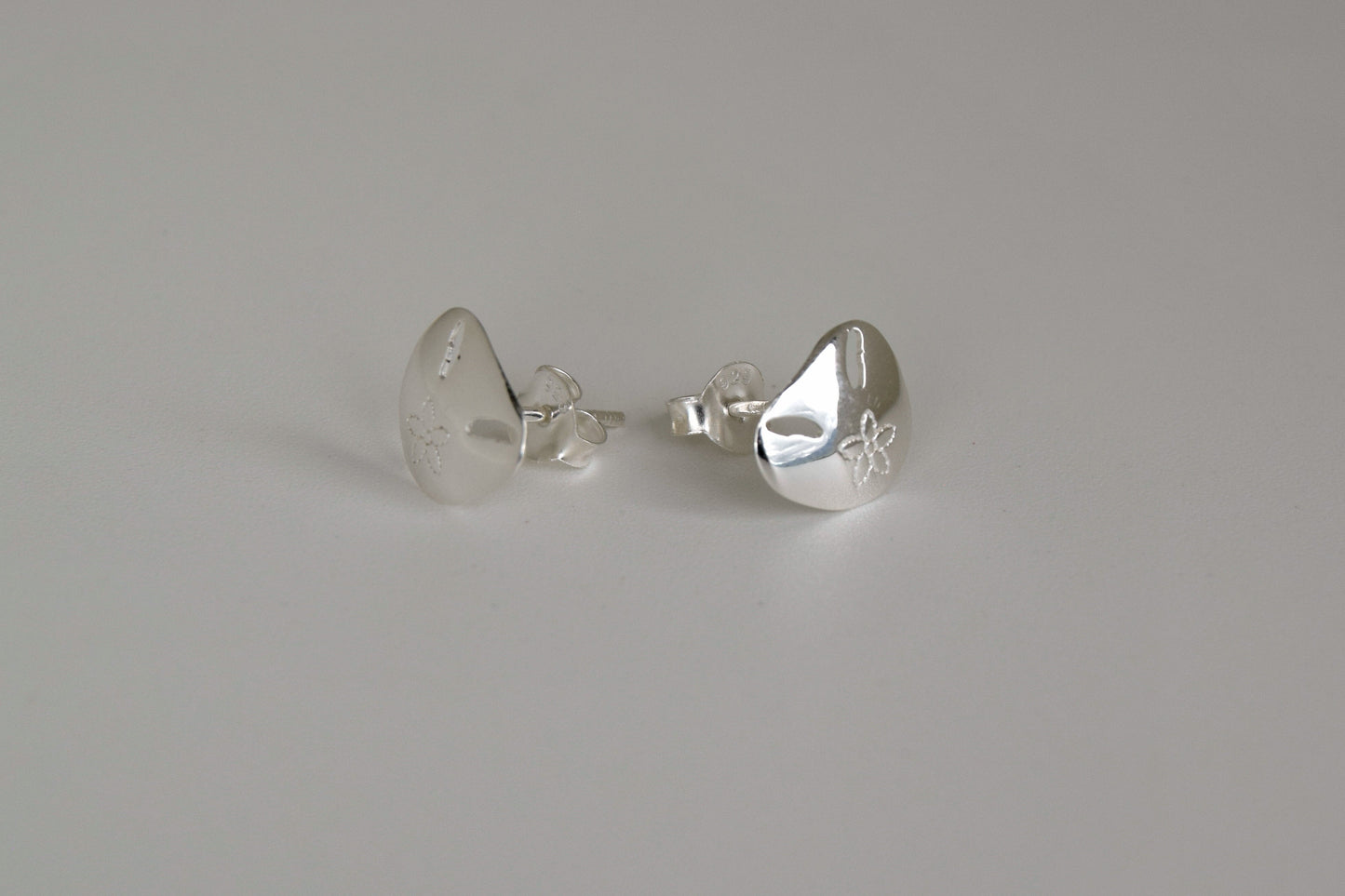 Sterling Silver Pansy Stud Earrings