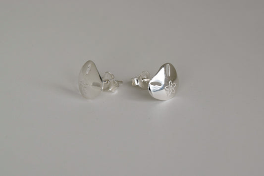 Sterling Silver Pansy Stud Earrings