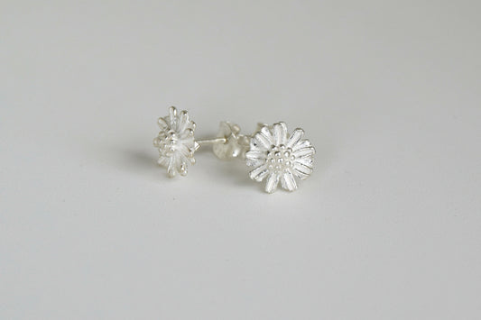 Sterling Silver Big Jasmine Flower Stud Earrings