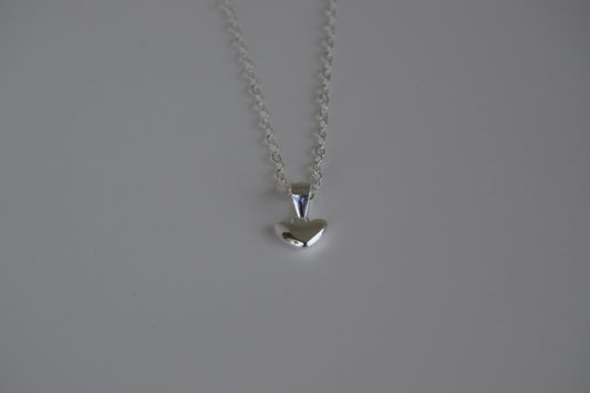 Sterling Silver Puffy Heart Necklace