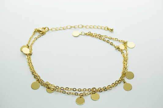 Gold Plated Brass Multiple Circle Necklace