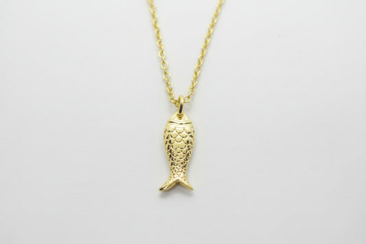 Gold Plated Brass Fish Necklace