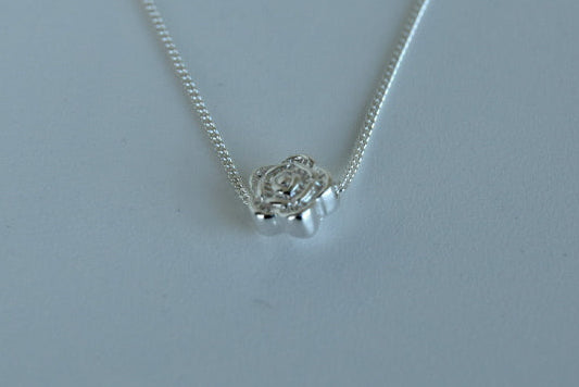 Sterling Silver Rose Necklace