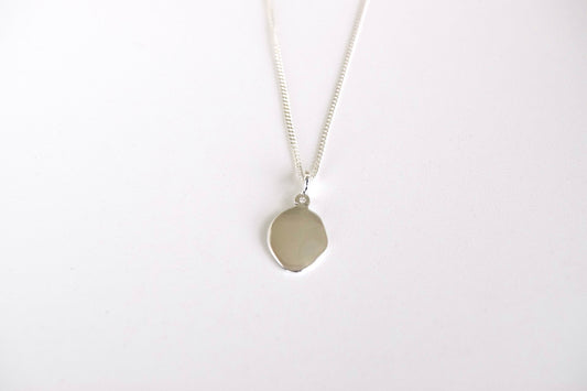 Sterling Silver Oval with CZ Necklace