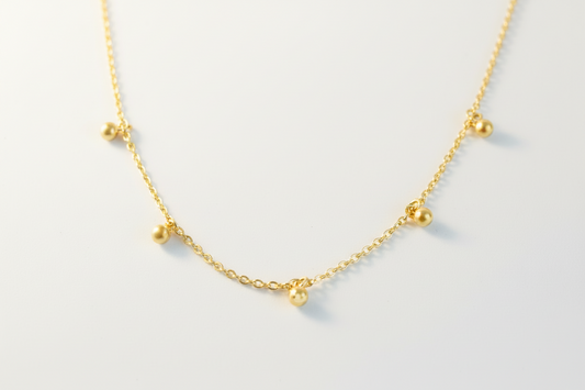 Gold Plated Multi Balls Necklace